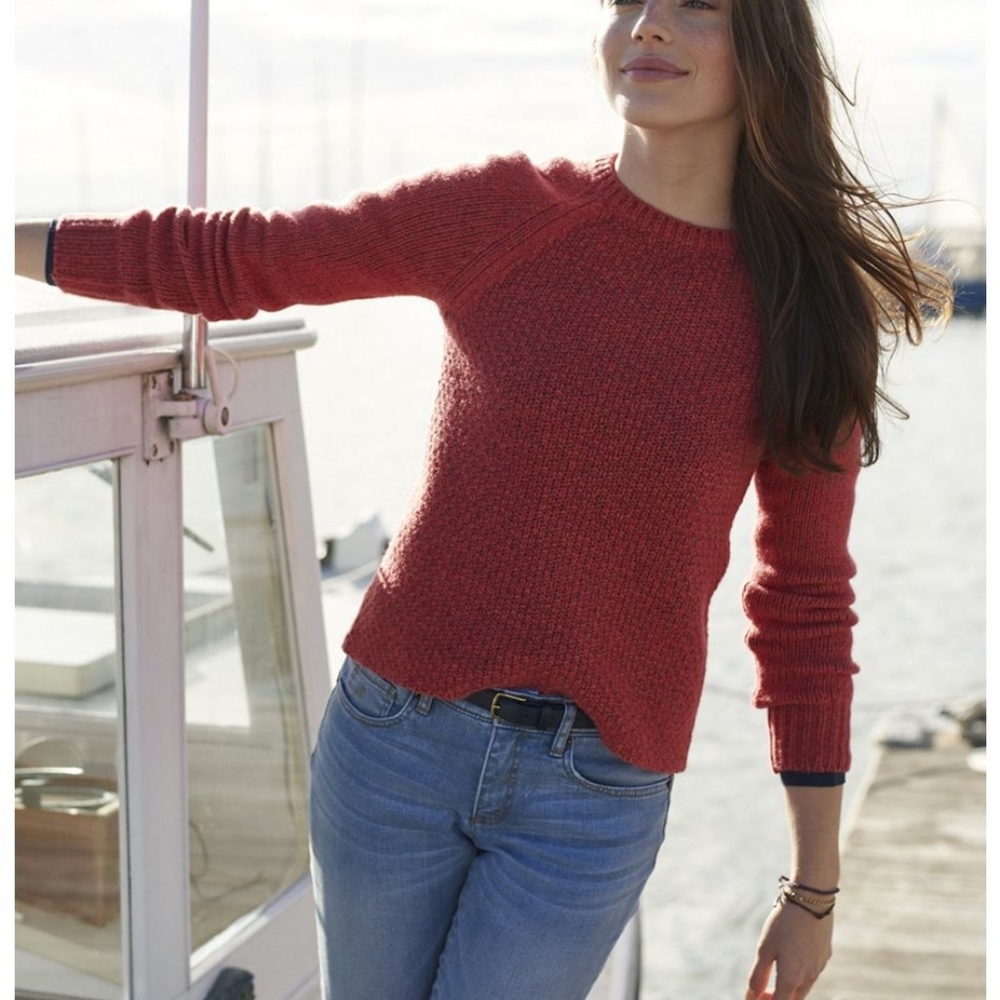 NWT Heathered Mixed-Stitch Sweater, Crew
